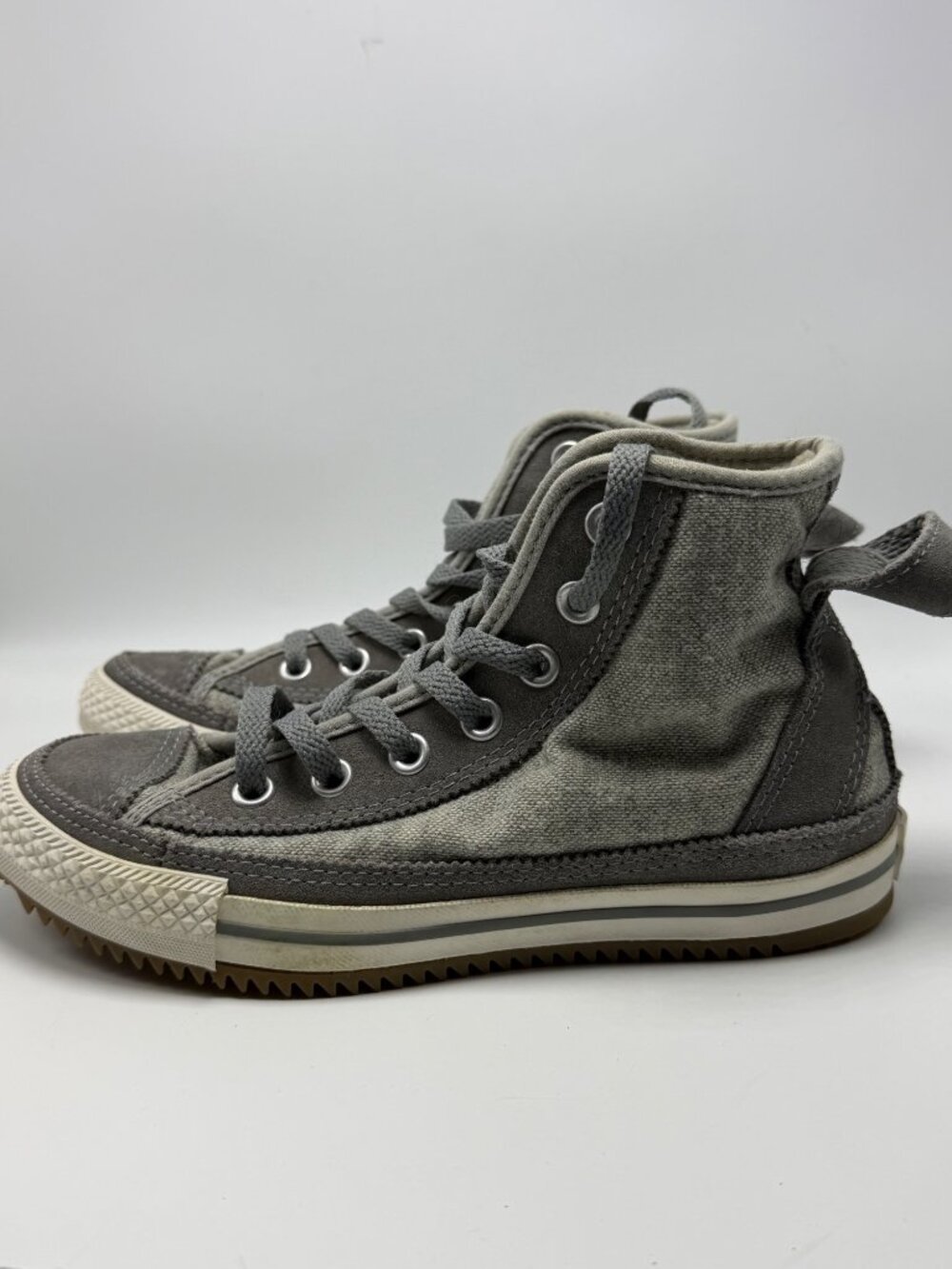 Converse All Star Gray High Top Sneakers sherpa lining